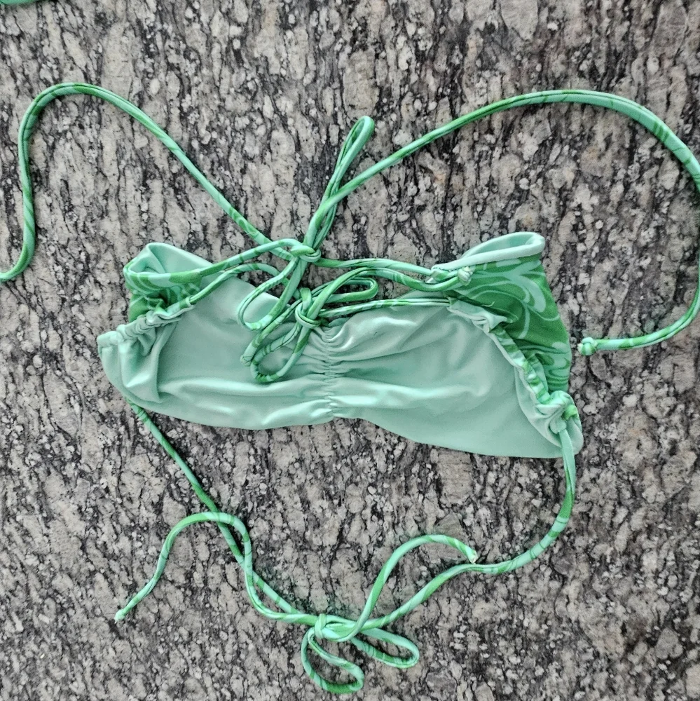 Frankie's Bikinis Naomi Foxy Satin Cheeky Green Camouflage Two Piece - Picture 12 of 12
